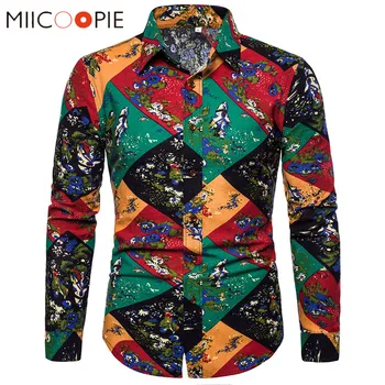 Mens Plaid Floral Shirt 2019 Spring Autumn Linen Shirts Men Casual Multicolor Diamond Printed Long Sleeve Social Chemise Homme
Mens Plaid Floral Shirt 2019 Spring Autumn Linen Shirts Men Casual Multicolor Diamond Printed Long Sleeve Social Chemise Homme
