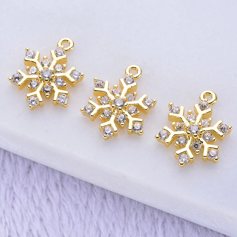 2pcs Fashion Chic No Fade Cooper Zircon Snowflake Charms Pendants for Necklace Jewelry Making Accessories Wholesale
2pcs Fashion Chic No Fade Cooper Zircon Snowflake Charms Pendants for Necklace Jewelry Making Accessories Wholesale