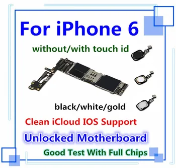 Original unlocked for iphone 6 motherboard with/without touch ID for iphone 6 logic board 16G/32G/64G/128G Black/White/Gold card
Original unlocked for iphone 6 motherboard with/without touch ID for iphone 6 logic board 16G/32G/64G/128G Black/White/Gold card