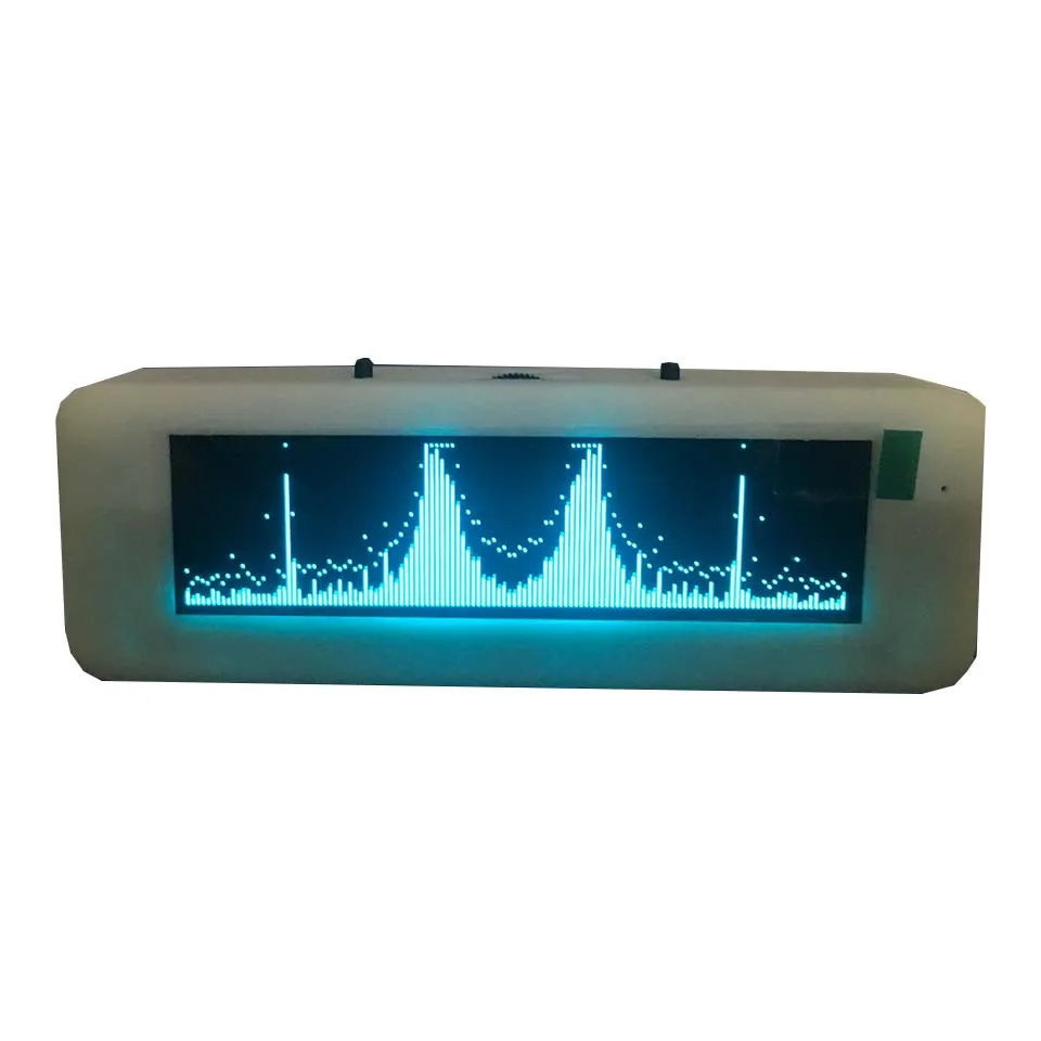 5.5 inch OLED Music Spectrum Display Module VU Meter Car Audio Control Professional HiFi Spectrum Clock MIC Black Metal Case H34