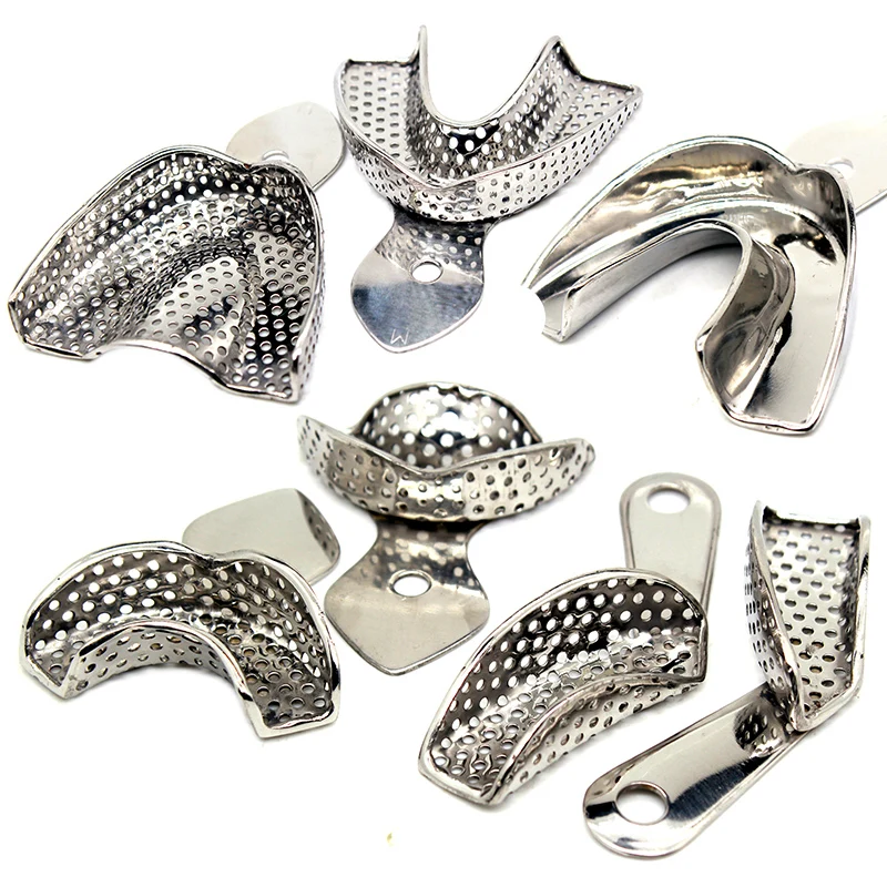 Dental stainless steel tray perforated tray oral impression non-porous steel tray
Dental stainless steel tray perforated tray oral impression non-porous steel tray