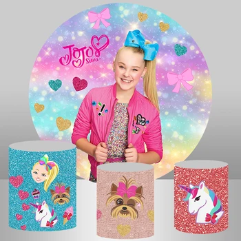 Round Circle JOJO Siwa Backdrop Photo Booth Girl Birthday Party Photography Background Plinth Covers Custom Polyester
Round Circle JOJO Siwa Backdrop Photo Booth Girl Birthday Party Photography Background Plinth Covers Custom Polyester