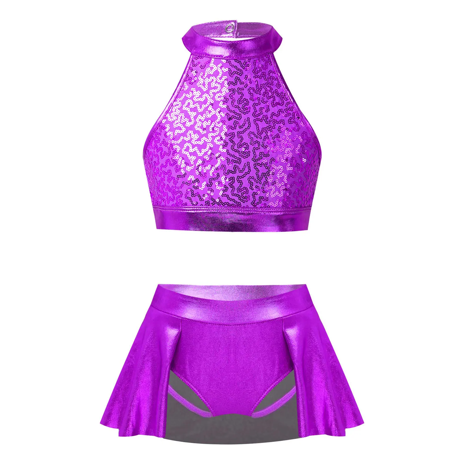 Kids Girls Hip Hop Dance Costumes Shiny Sequins Ballet Stage Performance Cheerleading Uniform Crop Top with Skirt Clothing Set
Kids Girls Hip Hop Dance Costumes Shiny Sequins Ballet Stage Performance Cheerleading Uniform Crop Top with Skirt Clothing Set