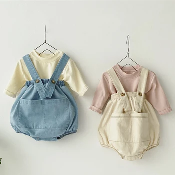 2020 New Spring Newborn Baby Boys Girls Clothes Sets Long Sleeves T-shirt+Overalls Romper Baby Girls Outside Wear Sports Suit
2020 New Spring Newborn Baby Boys Girls Clothes Sets Long Sleeves T-shirt+Overalls Romper Baby Girls Outside Wear Sports Suit