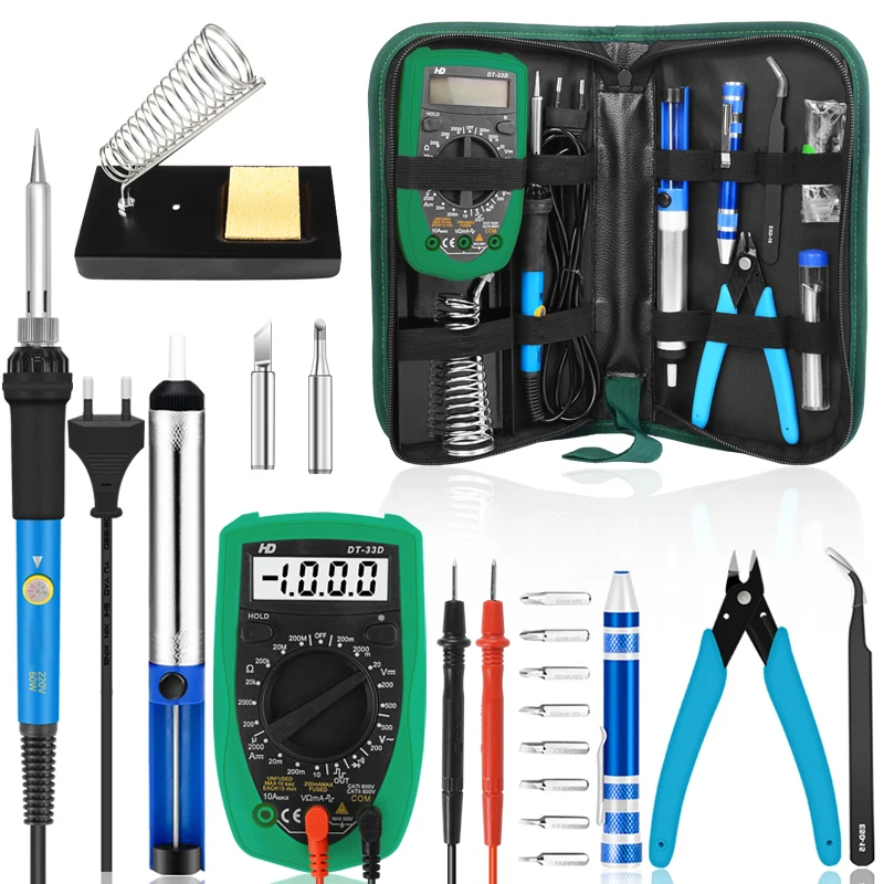 90W Soldering Iron Kit With Multimeter Screwdriver Adjustable Temperature Electric Solder Iron Welding Tools 90W Soldering Iron Kit With Multimeter Screwdriver Adjustable Temperature Electric Solder Iron Welding Tools