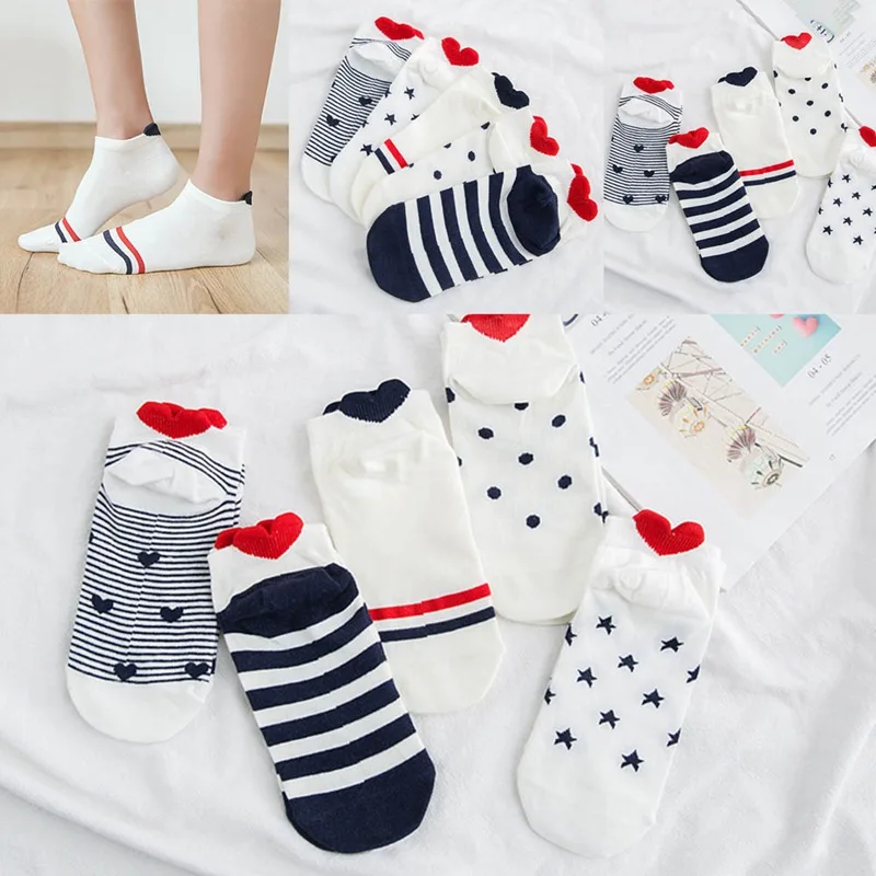 5Pairs-New-Women-Cotton-Socks-Pink-Cute-Ankle-Socks-Short-Socks-Casual-Red-Heart-Gril-Socks (1)