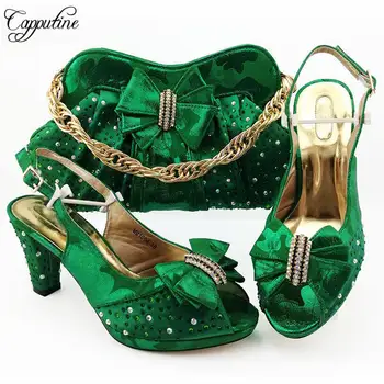 Italian Elegant Green Color Ladies Shoes And Bag Set 2019 Summer Rhinestone Spike Heels Shoes And Bag Set For Party
Italian Elegant Green Color Ladies Shoes And Bag Set 2019 Summer Rhinestone Spike Heels Shoes And Bag Set For Party
