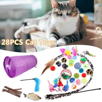 28Pcs Funny Cat Interactive False Colorful Feather Plush Mouse Kitten Mini Mice Playing Toy Sound Squeaky Pet Toys Supplies
28Pcs Funny Cat Interactive False Colorful Feather Plush Mouse Kitten Mini Mice Playing Toy Sound Squeaky Pet Toys Supplies