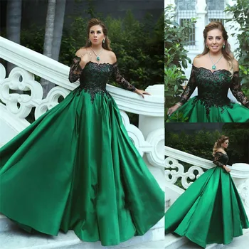Black-Appliques Sleeves Long Off-the-Shoulder A-Line Elegant Prom Dress Black And Green Long Sleeves Evening Gowns Vestido Longo
Black-Appliques Sleeves Long Off-the-Shoulder A-Line Elegant Prom Dress Black And Green Long Sleeves Evening Gowns Vestido Longo
