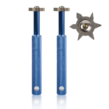 Groove Sharpener with 6 Heads Golf Club Groove Sharpener ReGrooving Tool and Cleaner for All Irons Pitching Sand Blue