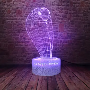 Funny 3D Illusion LED Desk Nightlight Colorful Changing Sleeping Light Snake Naja Animal Figure Toys
Funny 3D Illusion LED Desk Nightlight Colorful Changing Sleeping Light Snake Naja Animal Figure Toys