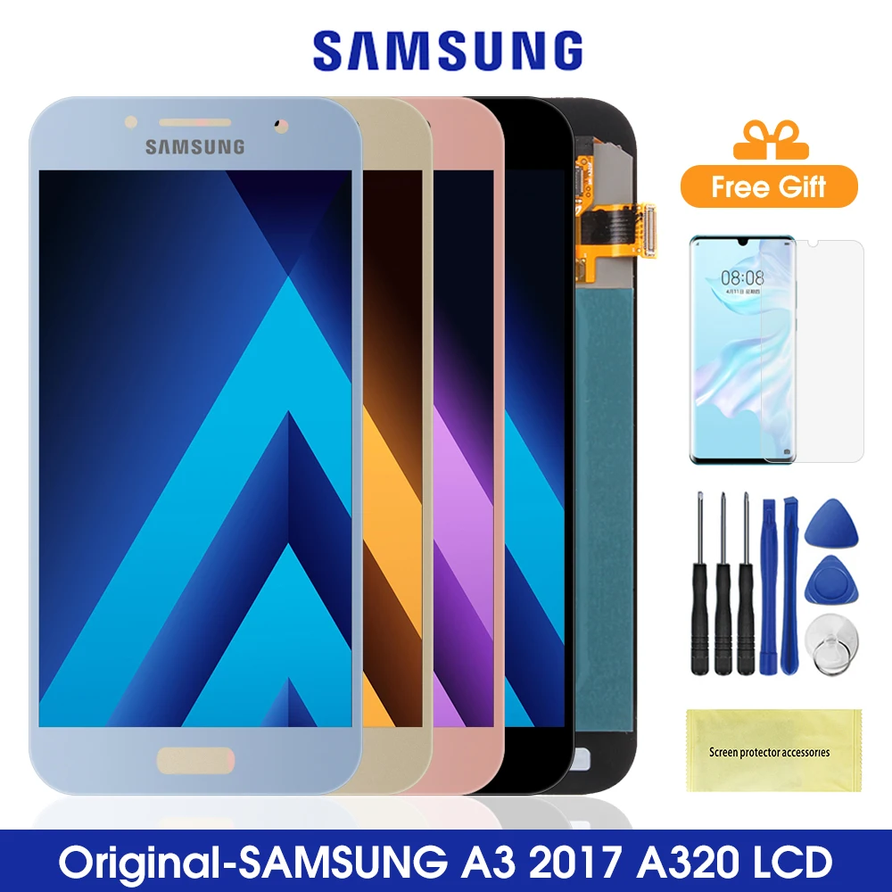 4 7 "Оригинальный A320 ЖК-дисплей для SAMSUNG Galaxy A3 2017 сенсорный экран дигитайзер