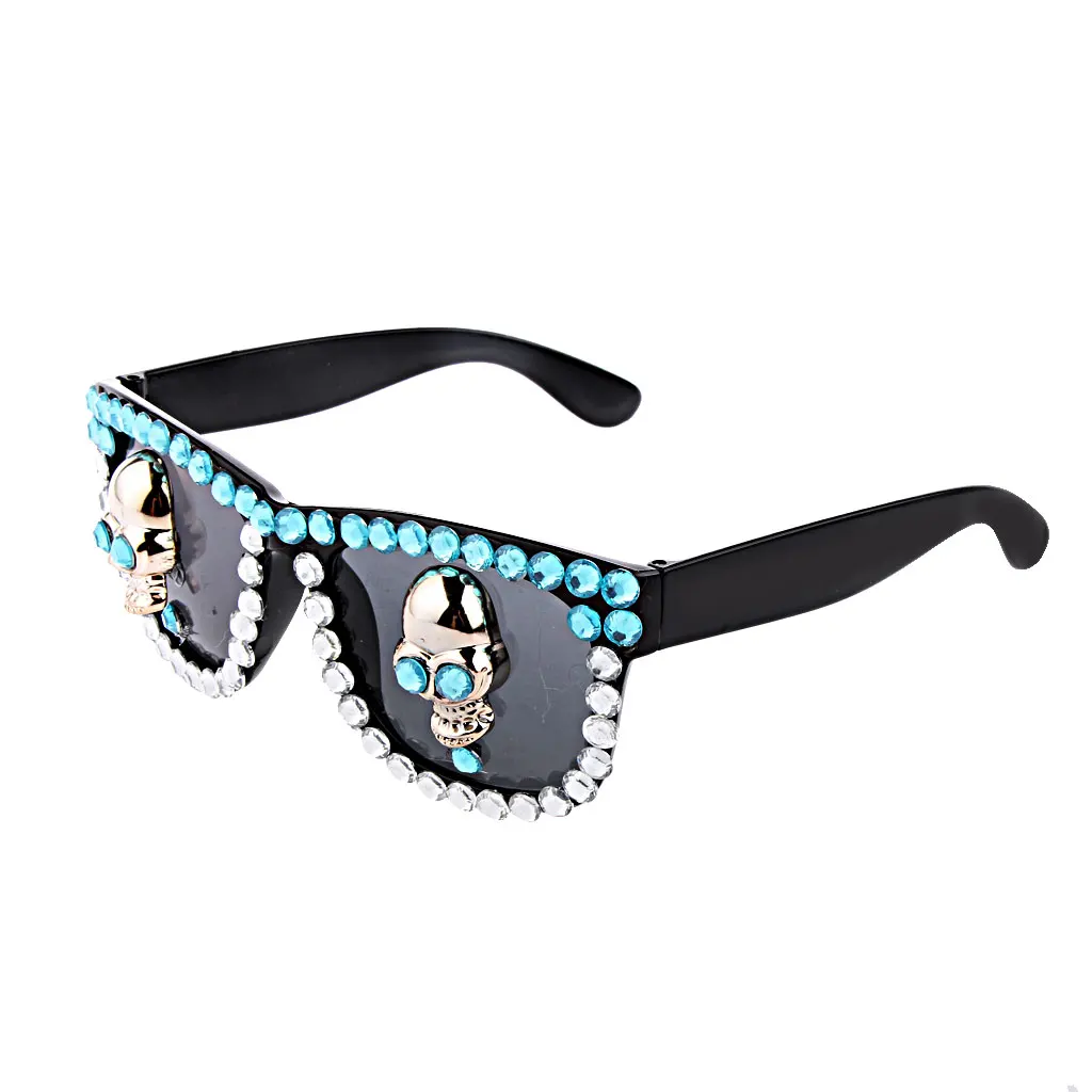 Halloween Glasses Sunglasses Fancy Costume Party Skull Bone Skeleton Crystal Sunglasses for Unisex Adult and Children Halloween Glasses Sunglasses Fancy Costume Party Skull Bone Skeleton Crystal Sunglasses for Unisex Adult and Children