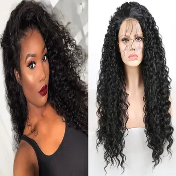 Bombshell Kinky Curly Synthetic 13*3 Lace Front Wig Glueless Black Heat Resistant Fiber Hair Natural Hairline For Women Wigs
Bombshell Kinky Curly Synthetic 13*3 Lace Front Wig Glueless Black Heat Resistant Fiber Hair Natural Hairline For Women Wigs