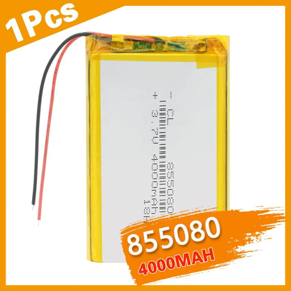 

3.7v li po li-ion batteries 3 7 v polymer Rechargeable battery 855080 4000mAh For MP4 MP5 Tablet GPS DVD PDA MID BT Speaker