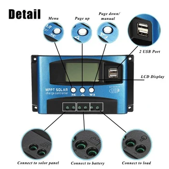 12V 24V Automatically IdentifiedSolar Charger Controller PWM Controllers LCD Dual USB Solar Panel PV Regulator
12V 24V Automatically IdentifiedSolar Charger Controller PWM Controllers LCD Dual USB Solar Panel PV Regulator
