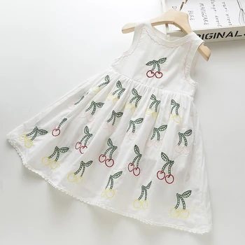 summer baby girls dresses white embroidery cherry cotton sleeveless ruffles children's clothes
summer baby girls dresses white embroidery cherry cotton sleeveless ruffles children's clothes