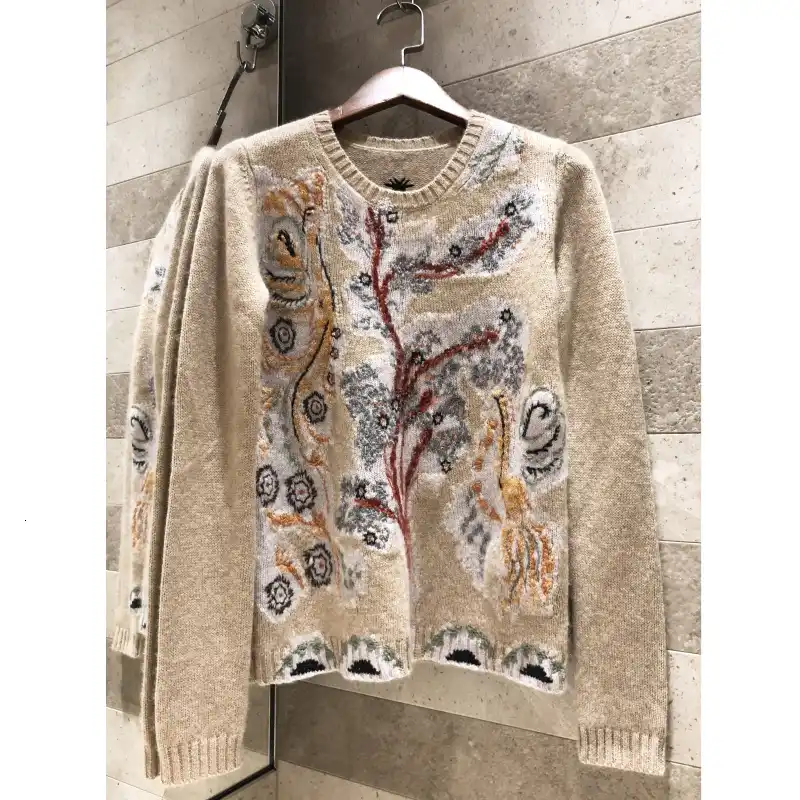 embroidery sweater 2019 autumn winter fashion womens pullover