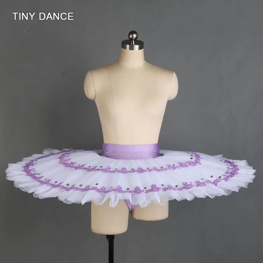 

Tiered Ballet Dance Tutu Skirt Lilac Spandex Waist Band with 7 Layers of Platter Tutus Adult Girls Pre-professional Tutu BLL409