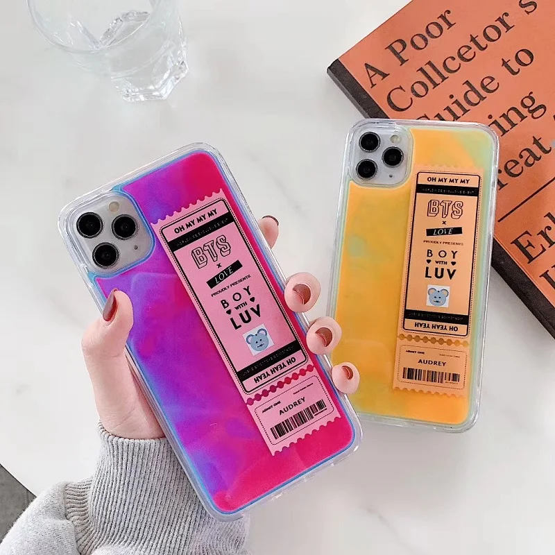 Luminous Neon Sand Solid Case for iPhone 11 11pro XR XS max X 7 8plus Liquid Glitter Quicksand Bangtan Boys Concert ticket Case
Luminous Neon Sand Solid Case for iPhone 11 11pro XR XS max X 7 8plus Liquid Glitter Quicksand Bangtan Boys Concert ticket Case