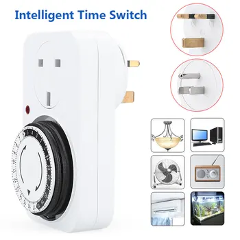 Smart Programmable Timer Socket Indoor Mechanical Plug 12/24 Hours UK/US Anti-Thief Syatem Electrical Outlets Switch
Smart Programmable Timer Socket Indoor Mechanical Plug 12/24 Hours UK/US Anti-Thief Syatem Electrical Outlets Switch