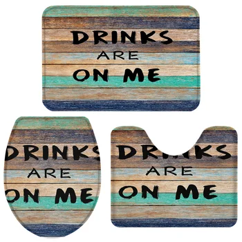 Drinkes Are On Me Vintage Wood Board Texture Bath Set Toilet Cover Mat Pedestal Rug Non-Slip Bathroom Rug Set
Drinkes Are On Me Vintage Wood Board Texture Bath Set Toilet Cover Mat Pedestal Rug Non-Slip Bathroom Rug Set