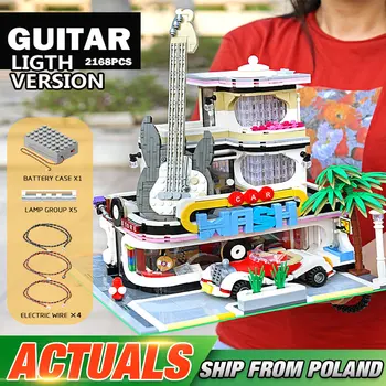 DHL Streetview Toys Model The MOC Guitar Shop With Led Light Set Lepining Building Blocks Bricks Funny Kids Christmas Gifts
DHL Streetview Toys Model The MOC Guitar Shop With Led Light Set Lepining Building Blocks Bricks Funny Kids Christmas Gifts