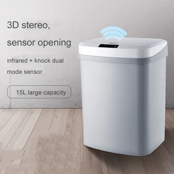 15L Intelligent Trash Can Automatic Sensor Dustbin Smart Sensor Electric Waste Bin Home Rubbish Can for Kitchen Bathroom Garbage
15L Intelligent Trash Can Automatic Sensor Dustbin Smart Sensor Electric Waste Bin Home Rubbish Can for Kitchen Bathroom Garbage