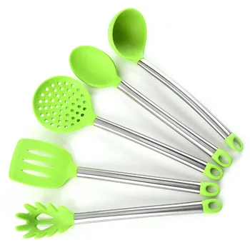 Silicone Kitchenware 5 Piece Set Stainless Steel Handle Cooking Leak Non-stick Shovel Spoon Spoon Set Kitchen Tool Tofu Press
Silicone Kitchenware 5 Piece Set Stainless Steel Handle Cooking Leak Non-stick Shovel Spoon Spoon Set Kitchen Tool Tofu Press