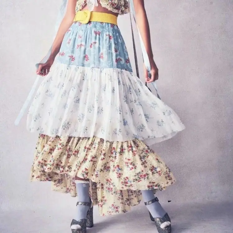 2020 Spring-Style Elastic Waist High Waist Drawstring Lace-up Irregular Contrast Color Skirt Vacation Style Long Skirts
2020 Spring-Style Elastic Waist High Waist Drawstring Lace-up Irregular Contrast Color Skirt Vacation Style Long Skirts
