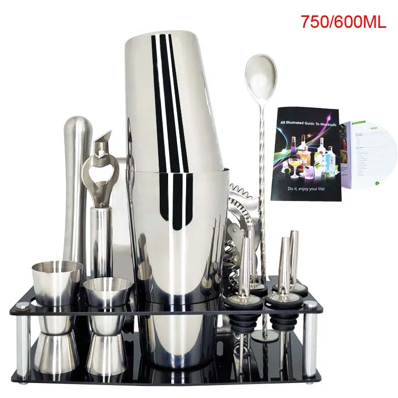 Multiple Pieces/Set Stainless Steel Cocktail Shaker Mixer Drink Bartender Tools Bar Set Kit With Wine Stand and Cocktail Recipe
Multiple Pieces/Set Stainless Steel Cocktail Shaker Mixer Drink Bartender Tools Bar Set Kit With Wine Stand and Cocktail Recipe