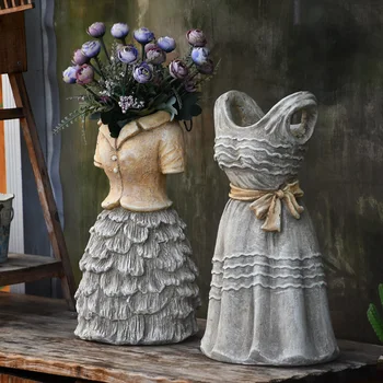 48cm High Large Garden Statue Yard Balcony Vase Figurines Home Furnishing Decoration Skirt Shape Magnesium oxide Flower Pot 
48cm High Large Garden Statue Yard Balcony Vase Figurines Home Furnishing Decoration Skirt Shape Magnesium oxide Flower Pot