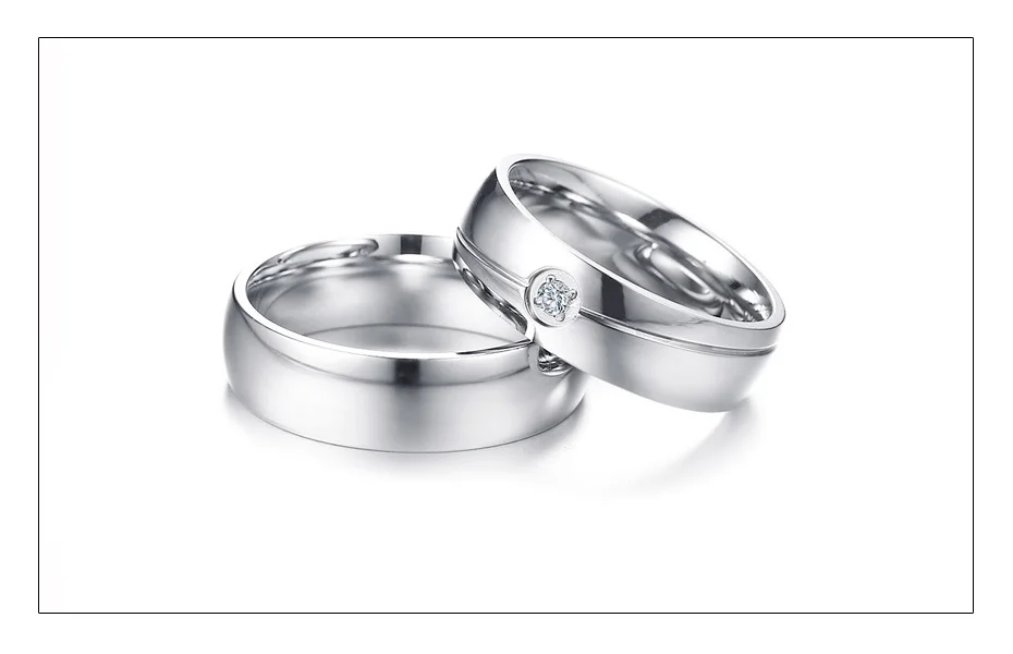 Meaeguet Promise Wedding Lover's Rings for Women Men Silver Color Stainless Steel Couple Engagement Wedding Jewelry USA Size (3)