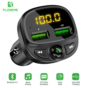 FLOVEME 3.4A Car Charger Dual USB LED Display Bluetooth Mobile Car Phone Fast Charger FM Transmitter MP3 TF Card Music Car Kit
FLOVEME 3.4A Car Charger Dual USB LED Display Bluetooth Mobile Car Phone Fast Charger FM Transmitter MP3 TF Card Music Car Kit