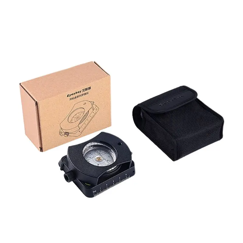 LED luminous black compass flip instrument map pulley measuring for Map ranging azimuth night illumination