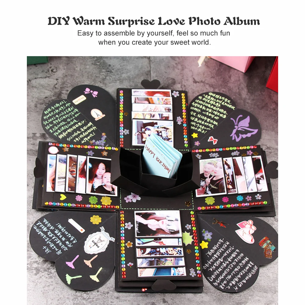 birthday scrapbook diy photo album birthday gift favor box