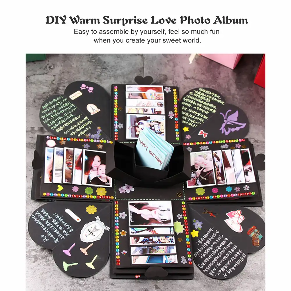 box gift explosion for anniversary birthday scrapbook diy photo