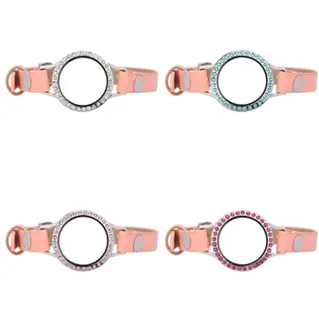 5pcs/lot 30mm Different color crystals Locket 23cm Pink Single Wrap PU Leather Locket Bracelets Wristband With 50pcs Charms 
5pcs/lot 30mm Different color crystals Locket 23cm Pink Single Wrap PU Leather Locket Bracelets Wristband With 50pcs Charms