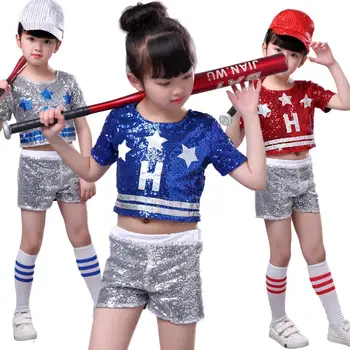 Kid's Paillette Jazz Hip-hop Children's Dance Stage Clothes & Accessories Kindergarten And Medium Campus Wear 
Kid's Paillette Jazz Hip-hop Children's Dance Stage Clothes & Accessories Kindergarten And Medium Campus Wear
