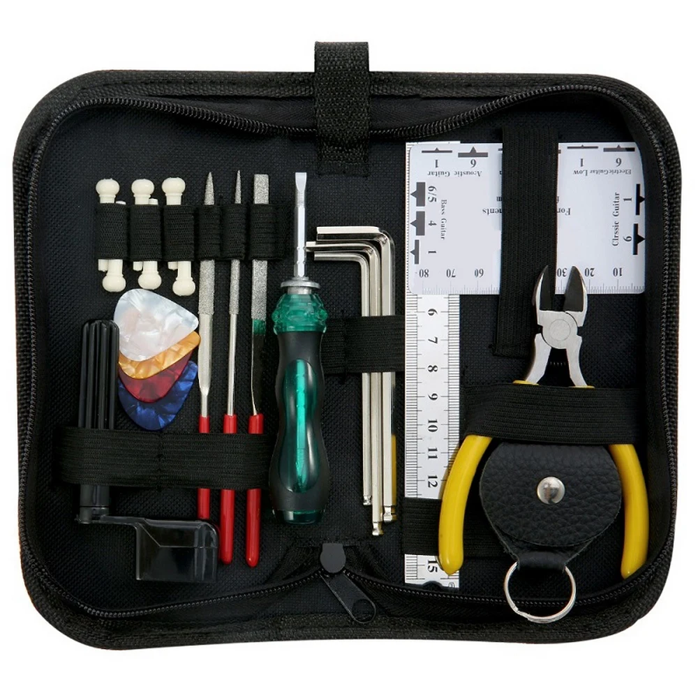 Guitar Tool Kit Repairing Maintenance Tools String Action Ruler Gauge Measuring Cleaning Tool Bag Hex Wrench Set Files Finge
Guitar Tool Kit Repairing Maintenance Tools String Action Ruler Gauge Measuring Cleaning Tool Bag Hex Wrench Set Files Finge