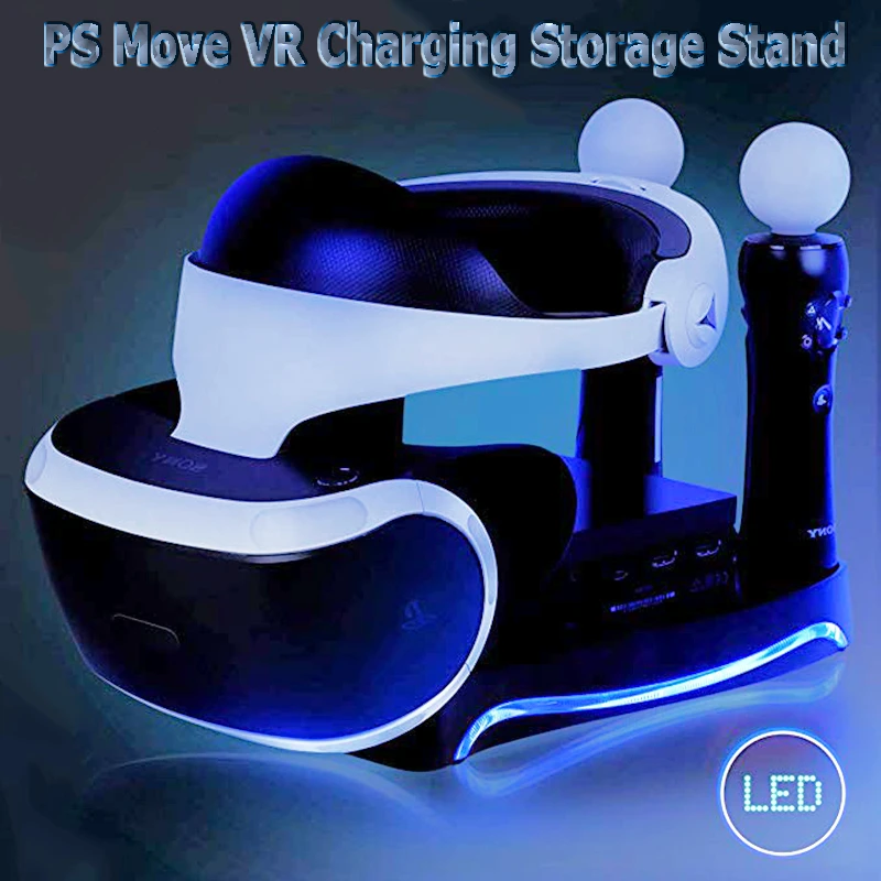 Фото Dock Charging Battery Charger For Sony Play Station Playstation PS 4 VR Glasses Viar Helmet PSVR PS4 Move Motion Game Controller |