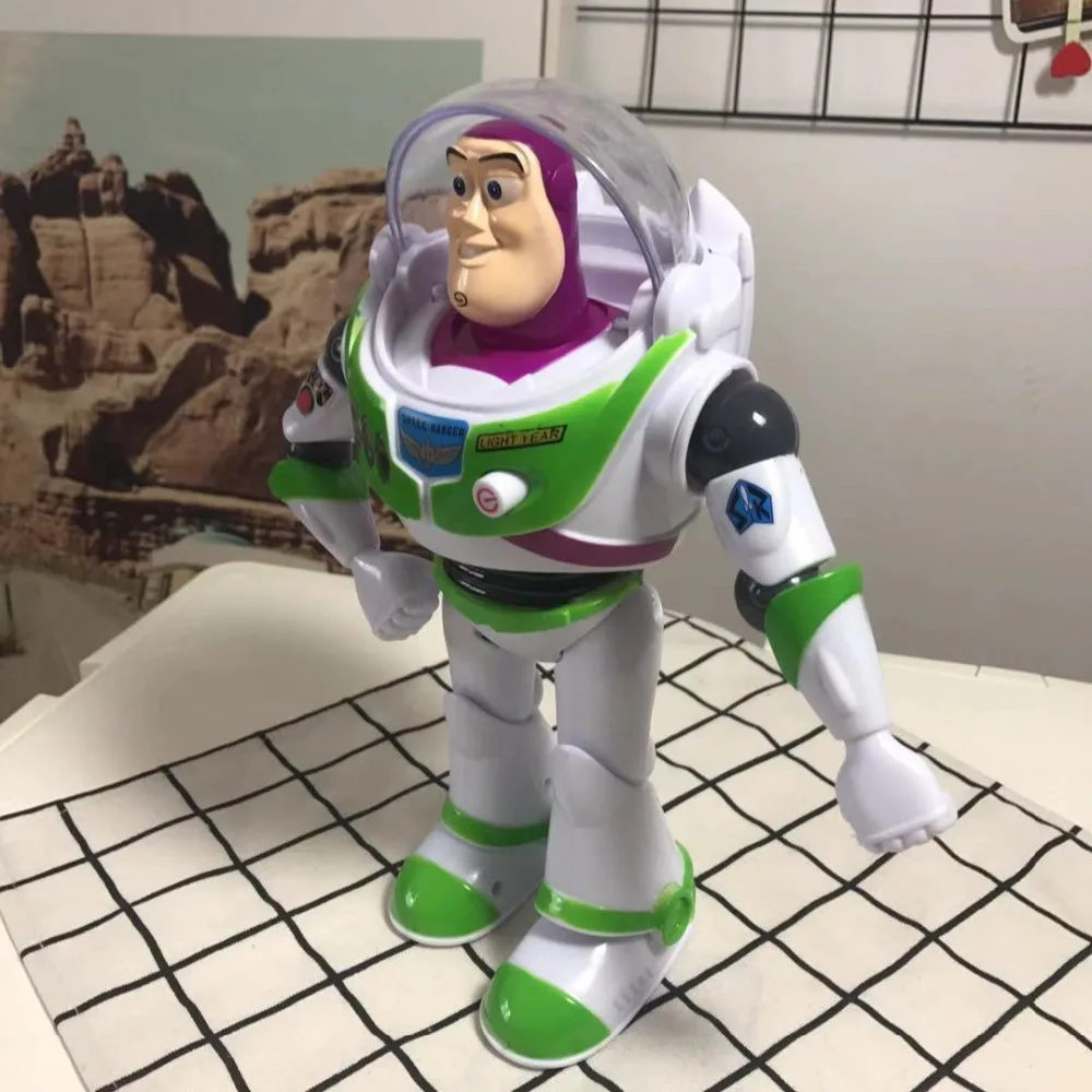 2019 Hot Sale 30cm Toy Story 4 Electronic Talking Buzz Lightyear Walkable PVC Action Figure Model Doll Christmas Birthday Gift