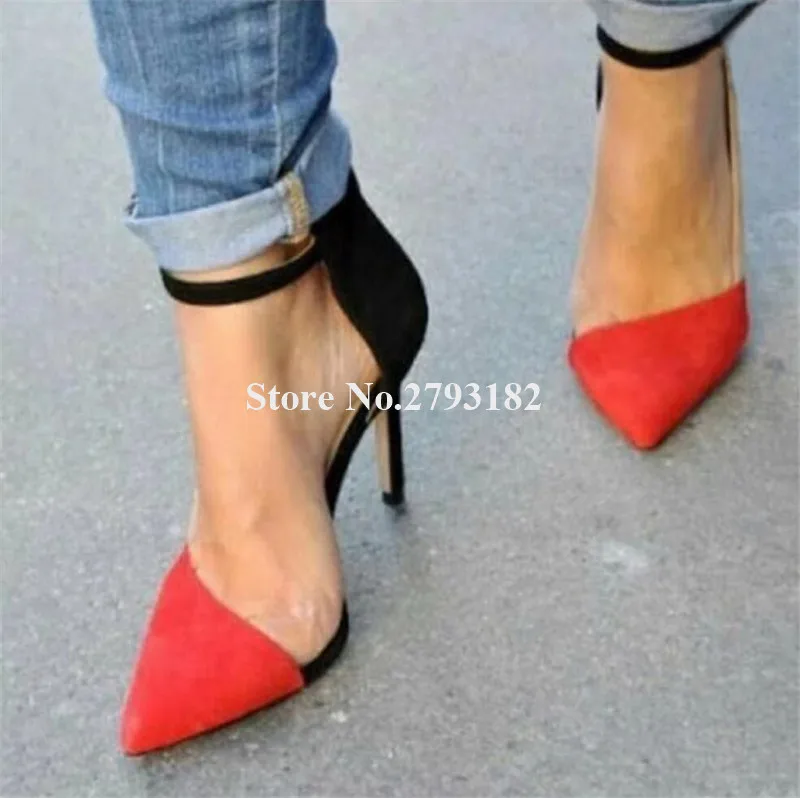 Women Elegant Pointed Toe Suede Leather Stiletto Heel Patchwork Heels Ankle Strap Cut-out High Heels Formal Dress Shoes
Women Elegant Pointed Toe Suede Leather Stiletto Heel Patchwork Heels Ankle Strap Cut-out High Heels Formal Dress Shoes