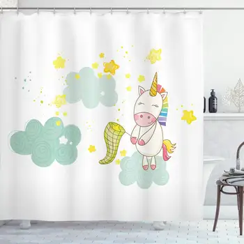 Unicorn Shower Curtain Baby Mystic Unicorn Girl Sitting on Fluffy Clouds and Hunting Nursery Image Print Bathroom Curtains
Unicorn Shower Curtain Baby Mystic Unicorn Girl Sitting on Fluffy Clouds and Hunting Nursery Image Print Bathroom Curtains