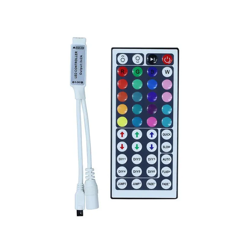LED MINI INFRARED RGB controller 44 key colorful RGB strip light with MINI remote control 5-24V
LED MINI INFRARED RGB controller 44 key colorful RGB strip light with MINI remote control 5-24V