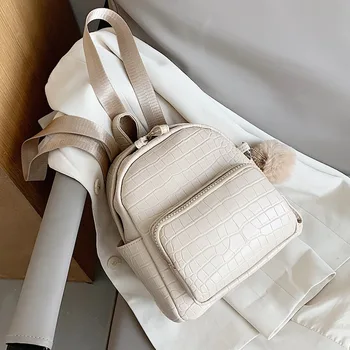 Stone Pattern PU Leather Backpacks for Women Fashion Female Small Backpack with Hair Ball Student Bag for School Teenagers Girls
Stone Pattern PU Leather Backpacks for Women Fashion Female Small Backpack with Hair Ball Student Bag for School Teenagers Girls