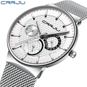 Mens Watches CRRJU Top Brand Luxury Waterproof Ultra Thin Date Clock Male Steel Strap Casual Quartz Watch White Sport WristWatch
Mens Watches CRRJU Top Brand Luxury Waterproof Ultra Thin Date Clock Male Steel Strap Casual Quartz Watch White Sport WristWatch
