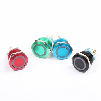 22mm LED Lamp Oxide Aluminium Red Green Yellow Blue Black Metal Push Button Switch Momentary/Latching 6 pin waterproof
22mm LED Lamp Oxide Aluminium Red Green Yellow Blue Black Metal Push Button Switch Momentary/Latching 6 pin waterproof