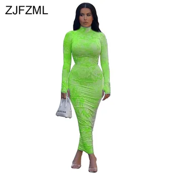 Print Pleated Sexy Bandage Dress Women Turtleneck Skinny Maxi Package Hip Dress Ladies Long Sleeve Bodycon Party Club Dresses
Print Pleated Sexy Bandage Dress Women Turtleneck Skinny Maxi Package Hip Dress Ladies Long Sleeve Bodycon Party Club Dresses