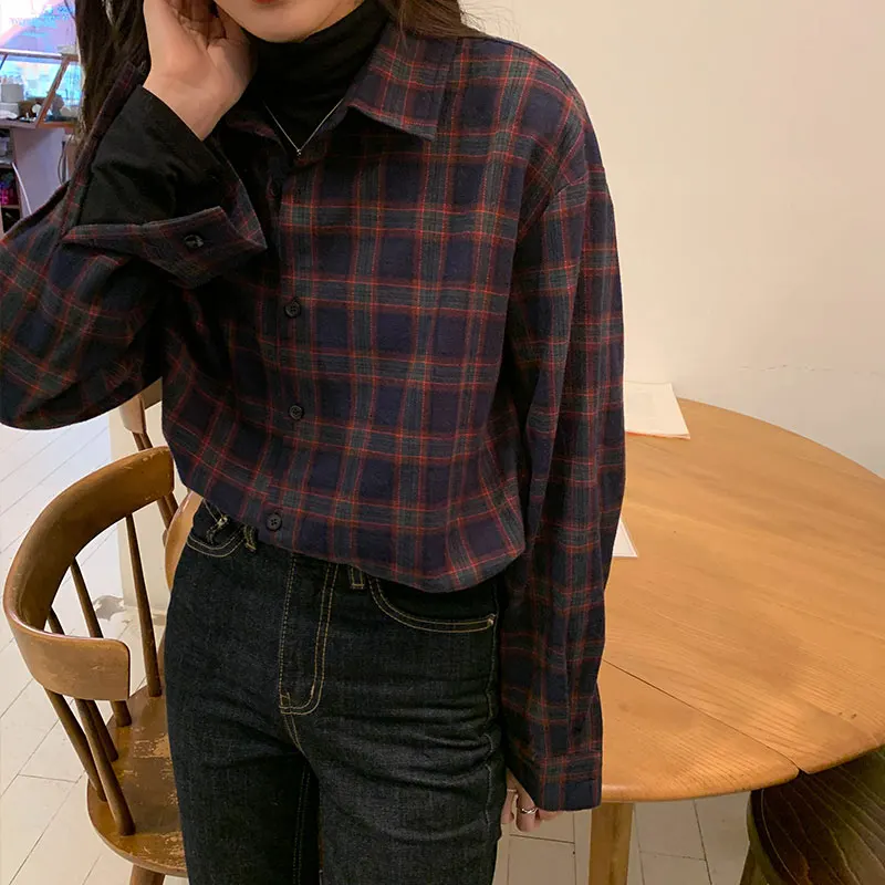 NoEnName_Null 2 Colors 2020 Spring Autumn Plaid Shirt Korean Bf Style Long Sleeve Blouses Turn Down Collar Womens Tops 50cs
NoEnName_Null 2 Colors 2020 Spring Autumn Plaid Shirt Korean Bf Style Long Sleeve Blouses Turn Down Collar Womens Tops 50cs